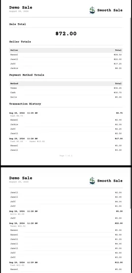 Print and share PDF report screen